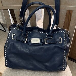 Michael Kors Dark Blue Studded Satchel